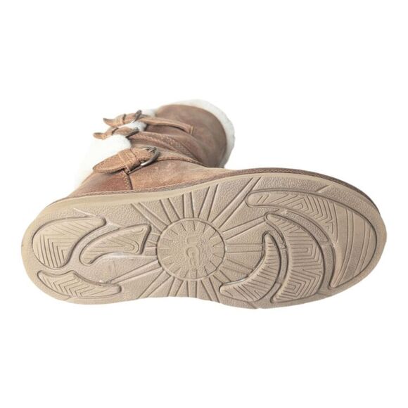 UGG Becket "Chestnut" Leather Winter Boot Size 6 - Picture 6 of 7